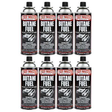 Chef Master 90340 (BF-1010) Butane Fuel - Pack of 24 x 8oz Canisters - USA